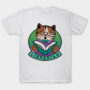 Librarian Cat Story Time T-Shirt